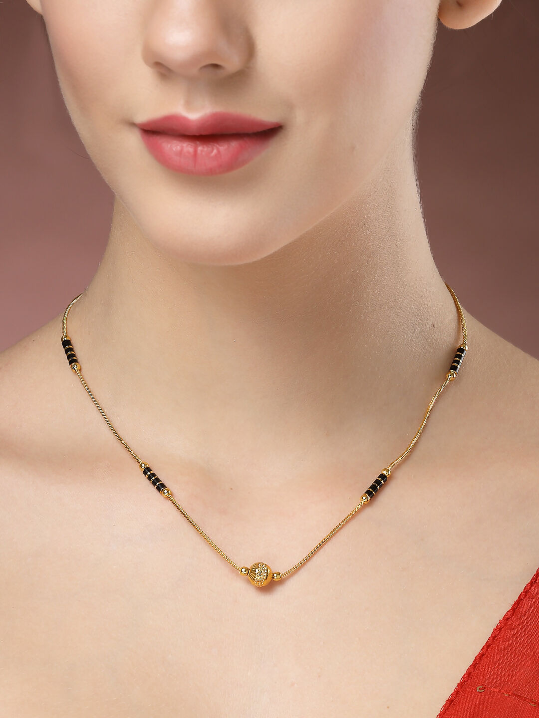 NVR Women's Set of 2 Black Gold-Polished & Beaded Mangalsutra - Distacart