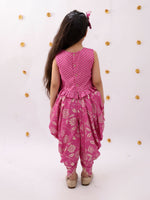 Thumbnail for Lil Drama Khilkhilahat Pink Top and Dhoti Set For Girls