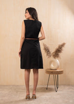 Thumbnail for Juniper Lamora Black Sleeveless A-Line Belted Dress - Distacart