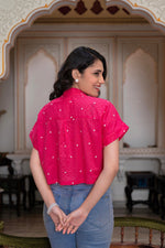 Thumbnail for Juniper Lamora Pink Heart Sprinkles Boxy Shirt Top - Distacart