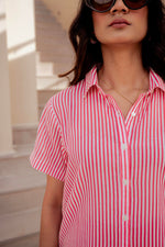 Thumbnail for Juniper Lamora Vertical Striped Short-Sleeve Shirt - Distacart
