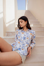 Thumbnail for Juniper Lamora Floral Printed Button-Down Shirt For Women - Distacart