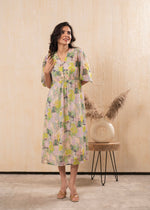 Thumbnail for Juniper Lamora Pastel Floral A-Line Midi Dress - Distacart