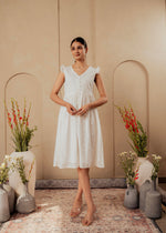 Thumbnail for Juniper Lamora Cotton Midi Dress With Ruffled Sleeves - Distacart