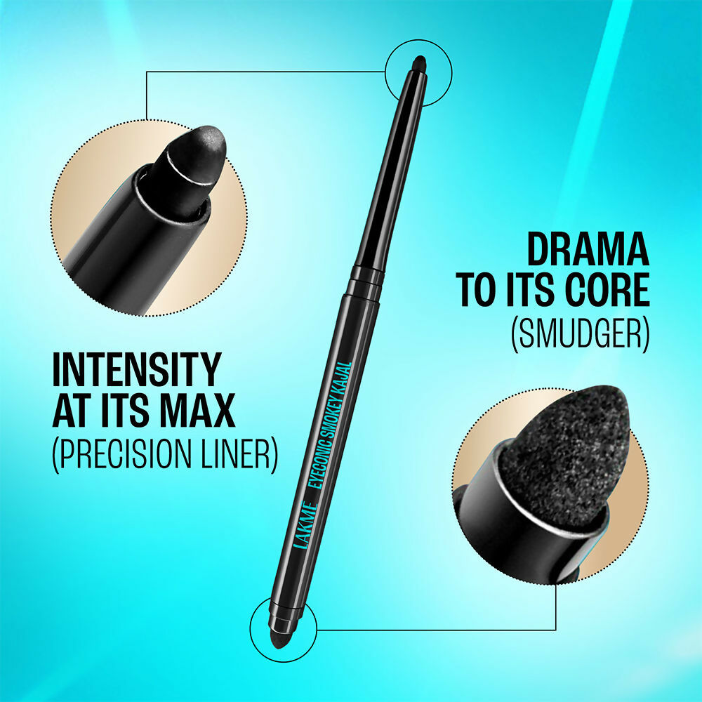 Lakme 9-5 Eyeconic Smokey Kajal - Black - Distacart