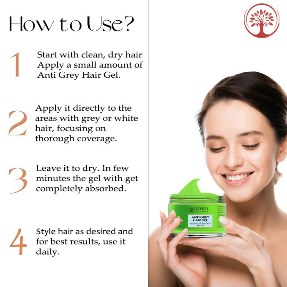 Ivory Natural Grey Gel For Hair Restore Natural Dark Shine And Luster - Distacart