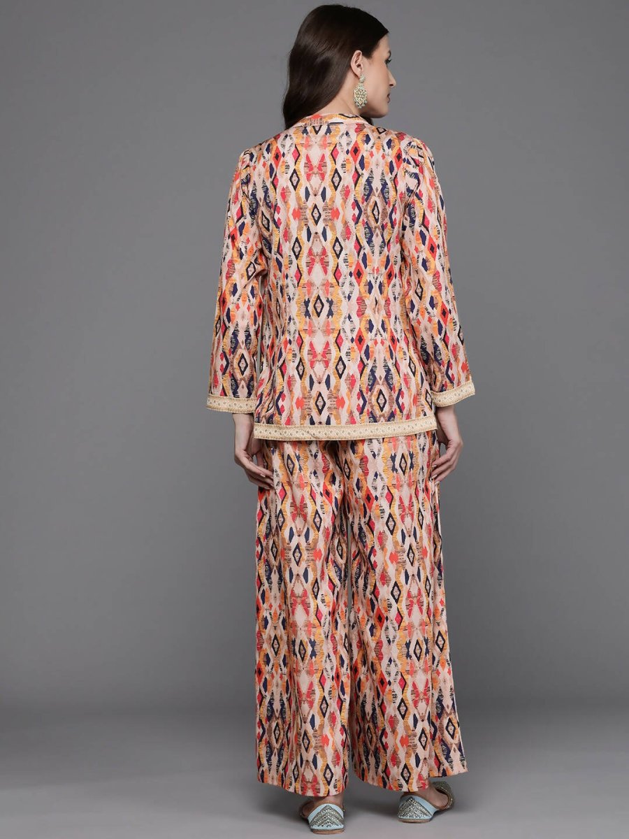Ahalyaa Women Printed Ethnic Co-Ords - Blue Color - Distacart