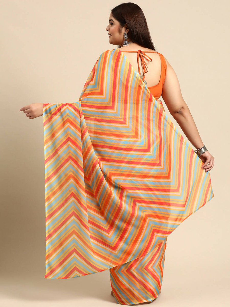 Ahalyaa Women's Traditional wear Saree - Orange - Distacart