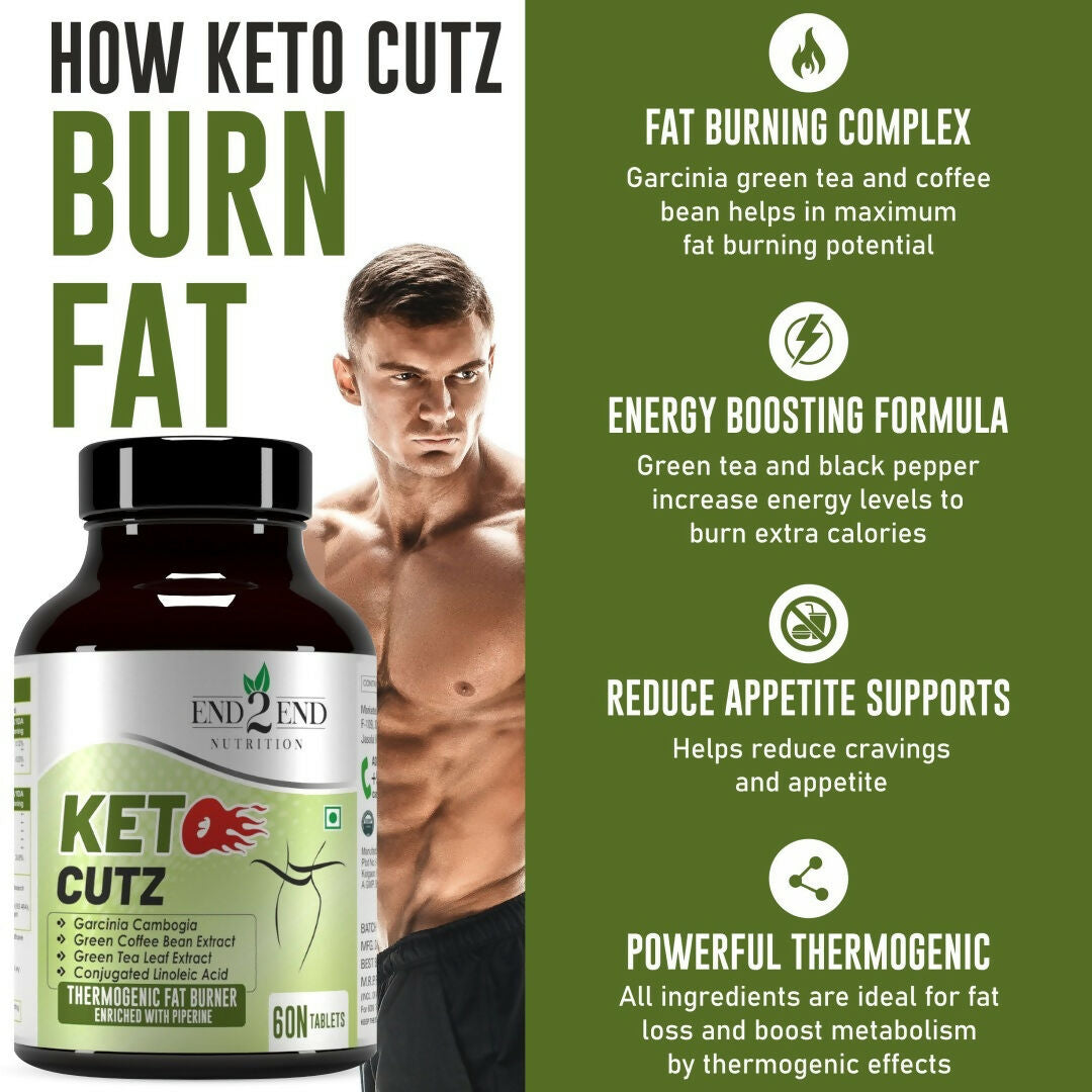 End2End Nutrition Keto Cutz Fat Burner For Weight Loss Tablets - Distacart