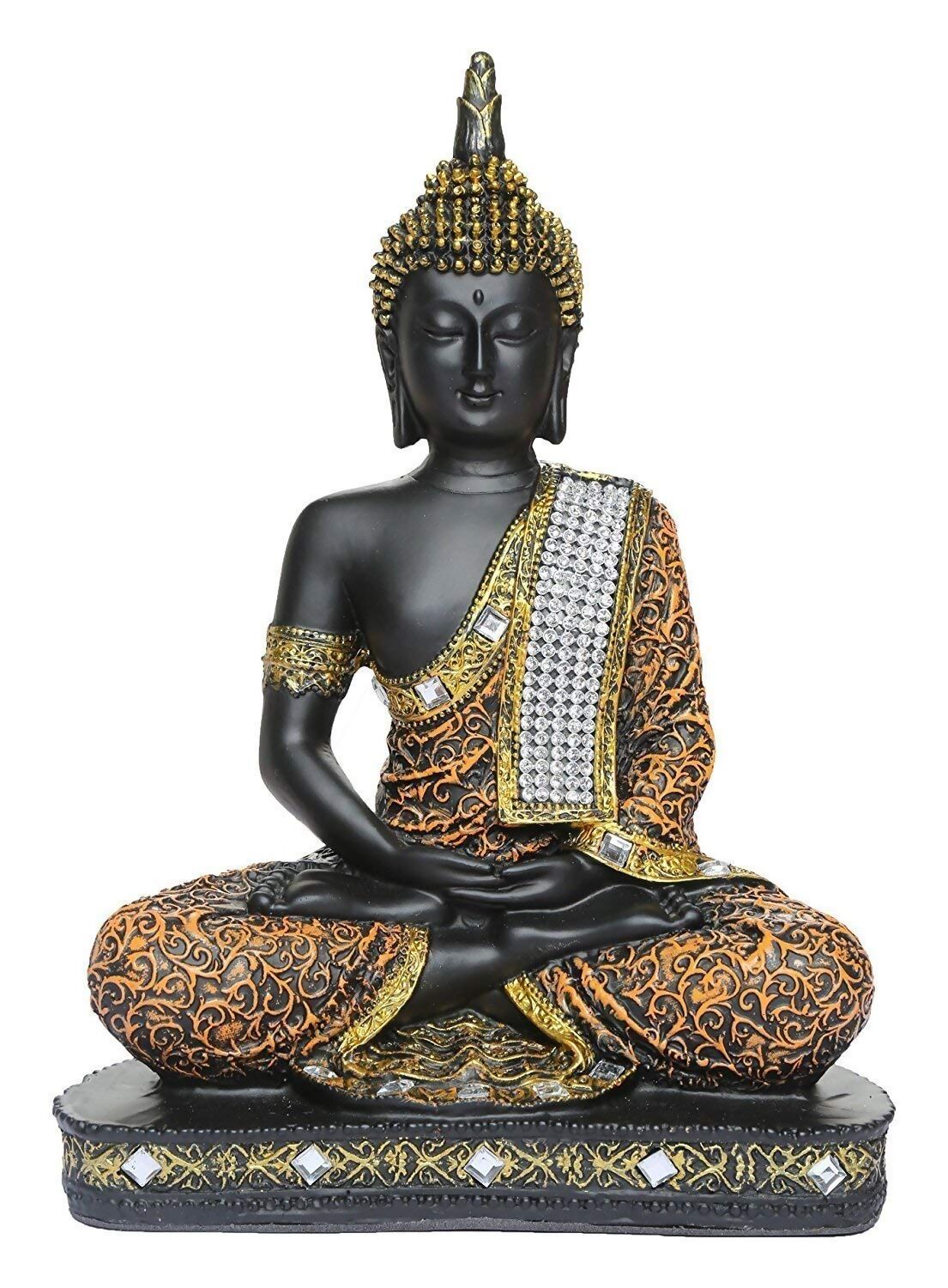 Global Grabbers Polyresin Sitting Buddha Idol - Distacart