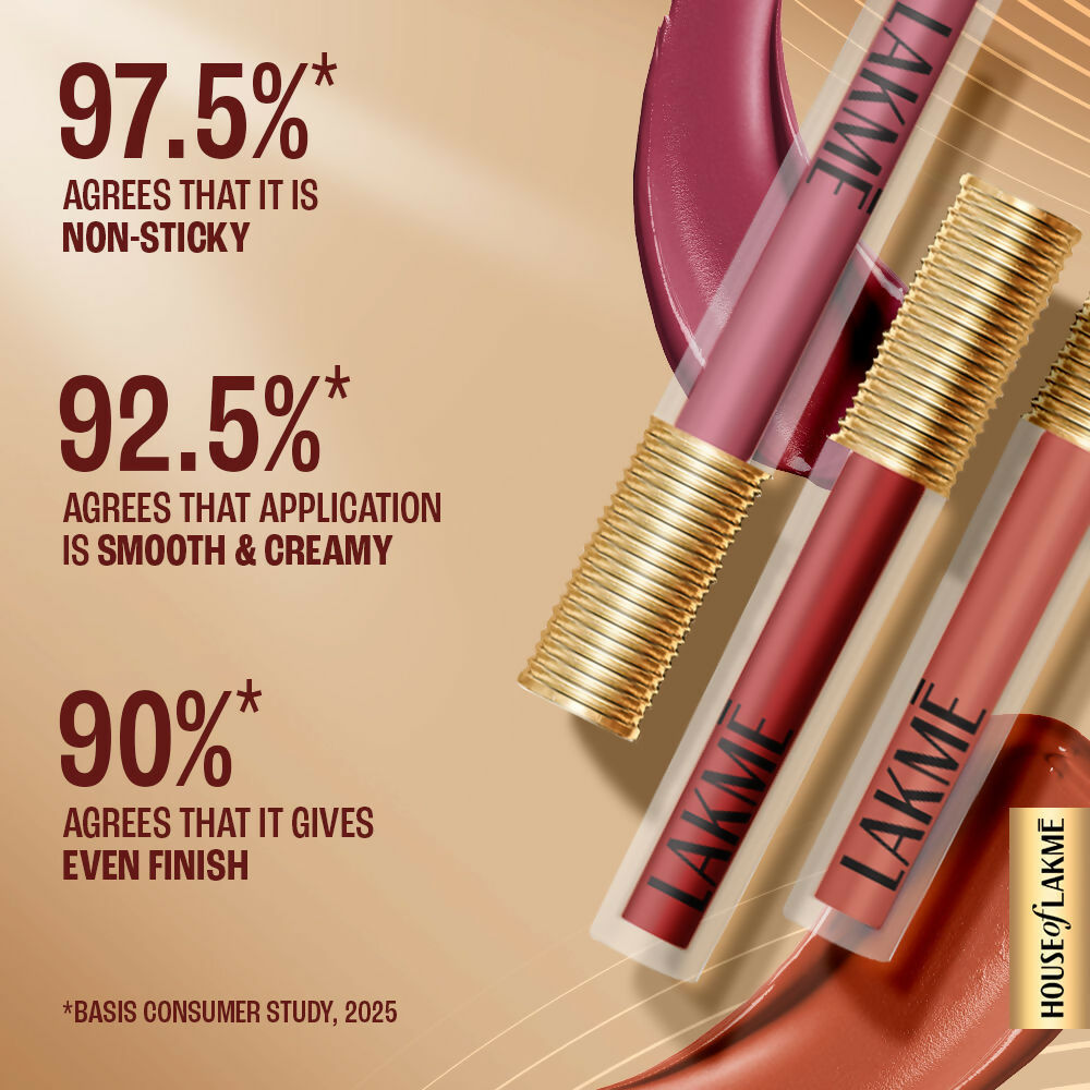 Lakme Ultimate Glam Matte Liquid Lipstick - Red Cherry - Distacart