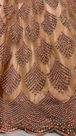 Thumbnail for Jyoti Fashion Women's Peach Bridal Net Fancy Dori & Multi Thread Embroidered with Zircon Diamond Work Wedding Lehenga Choli - Distacart