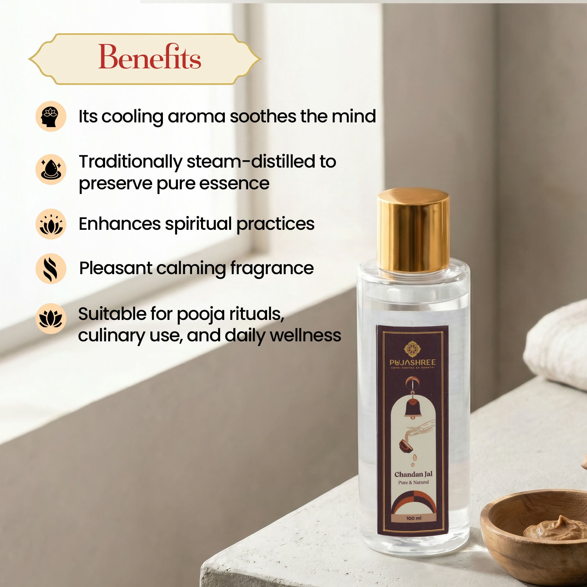 Pujashree Chandan Jal Natural Sandalwood Water Face Toner - Dista