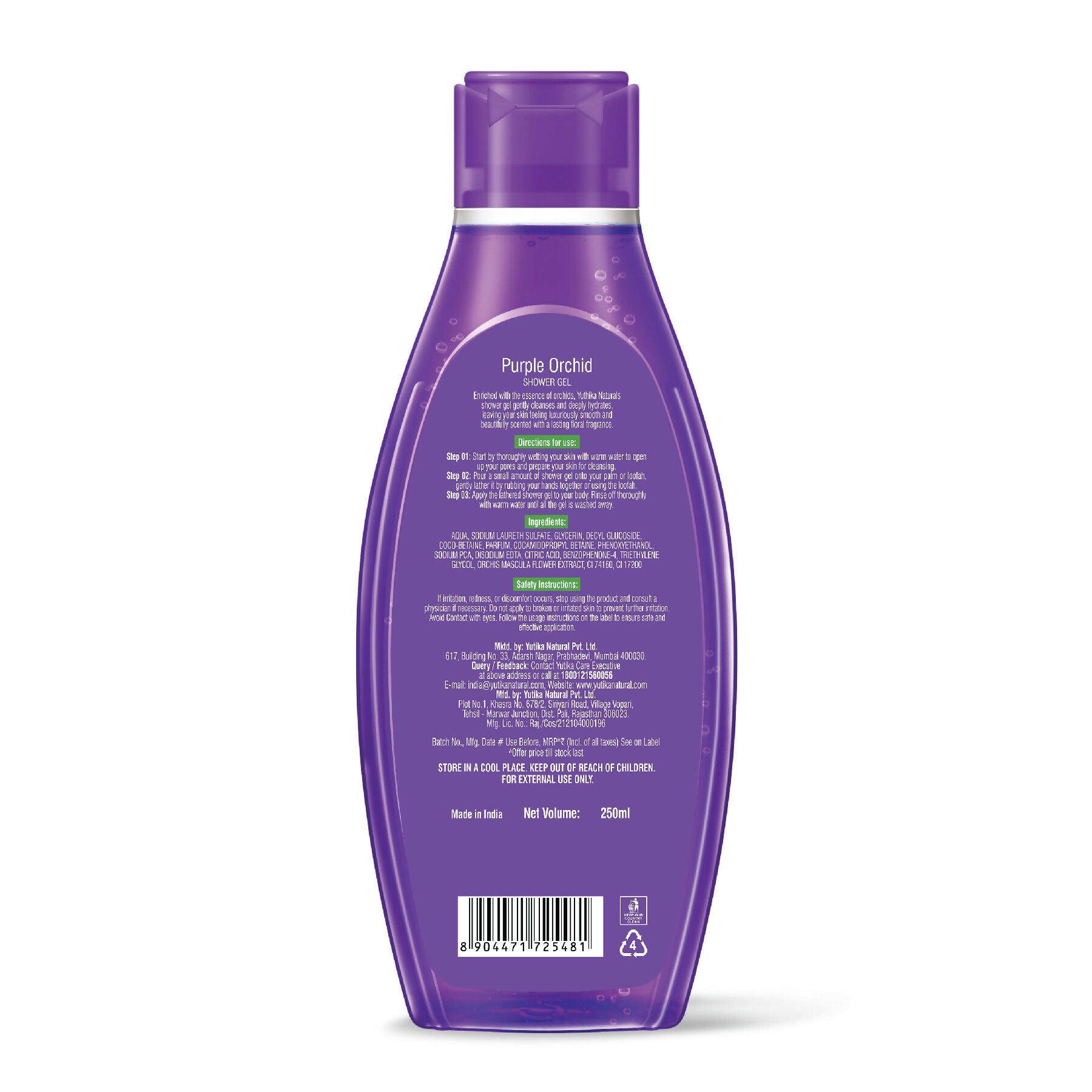Yuthika Purple Orchid Body Wash Shower Gel - Distacart