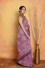 Thumbnail for Very Much Indian Handblock Printed Cotton Saree With Natural Dyes - Pink - Distacart