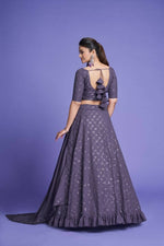 Thumbnail for Aastha Fashion Women's Mauve Purple Diamond Georgette Thread & Sequins Embroidery Party Wear Lehenga Choli - Distacart
