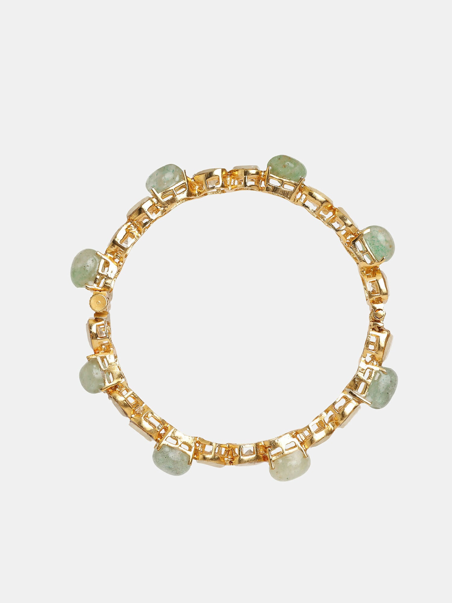 Ruby Raang 22k Gold Polished Kundan Bangle