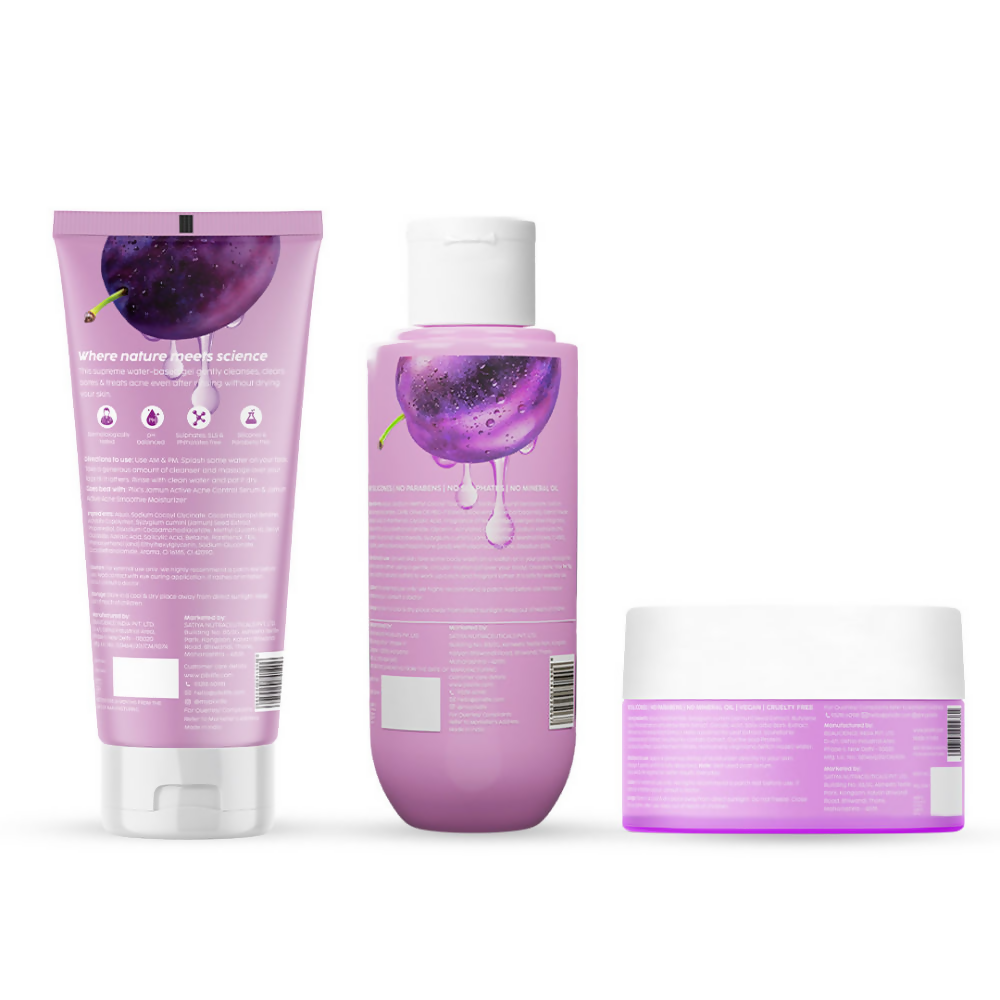 PLIX The Plant Fix Jamun Active Acne Regime With Cleanser, Body Wash & Moisturizer - Distacart