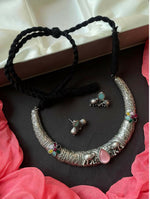 Thumbnail for Joban Fashion Women Oxidize Monalisa Stone Oxidized Choker With Earring Set - Distacart