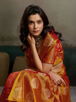 Thumbnail for Shree Shyam Fashion Orange Tissue Silk Saree - Distacart