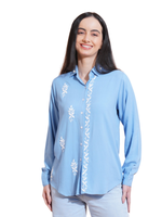 Thumbnail for Pahnaz Modal Chikankari Handwork Shirt-Blue - Dista