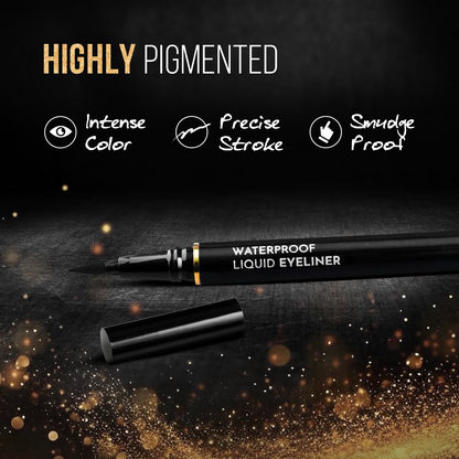 Gleva Liquid Eyeliner Pen Eye Makeup Waterproof Smudge proof - Black - Distacart