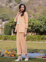 Thumbnail for Yufta Weaved Cotton Checks Printed Co Ord Set With Embroidery