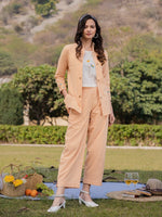 Thumbnail for Yufta Weaved Cotton Checks Printed Co Ord Set With Embroidery