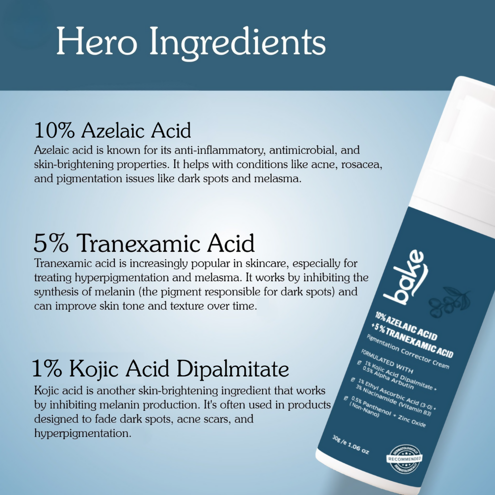 Bake 10% Azelaic Acid + 5% Tranexamic Acid Pigmentation Corrector Cream