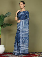 Thumbnail for Astita Cotton Blue Saree