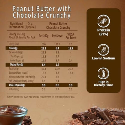 Sundrop Peanut Butter With Chocolate, Crunchy - Dista