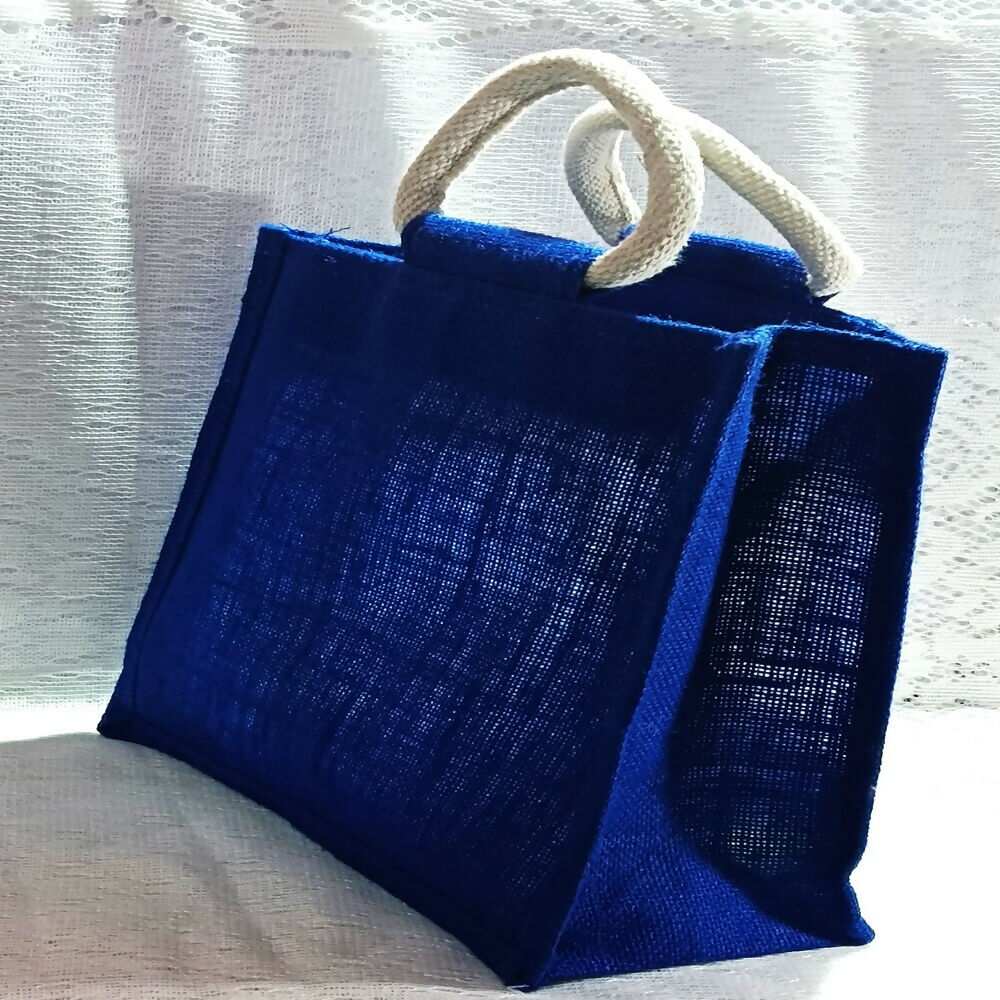 Jute Blue Transpaent Bags Simple, Casual & Very Handy - Distacart