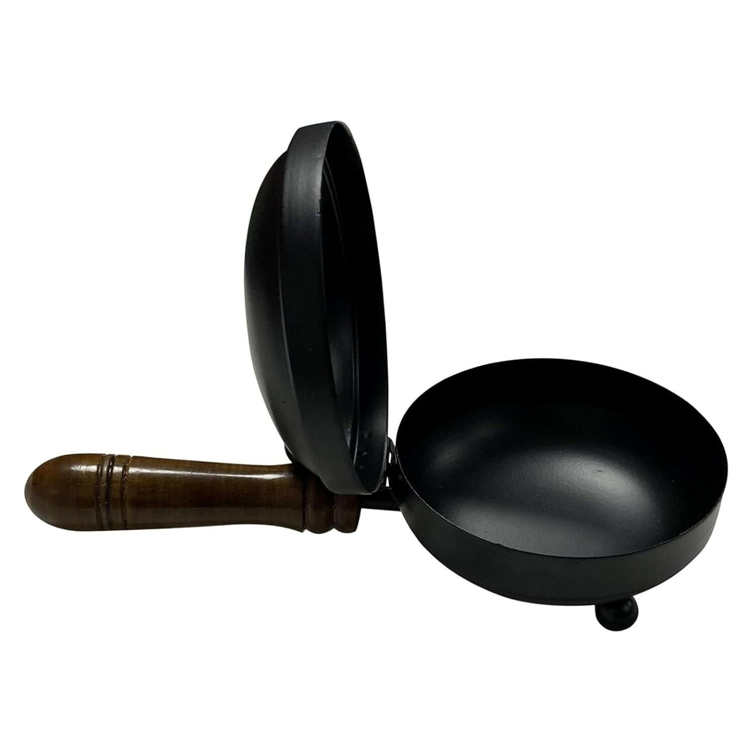 Not Available Handcrafted Metal Dhoop Dani Incense Burner - Black Color - Dista