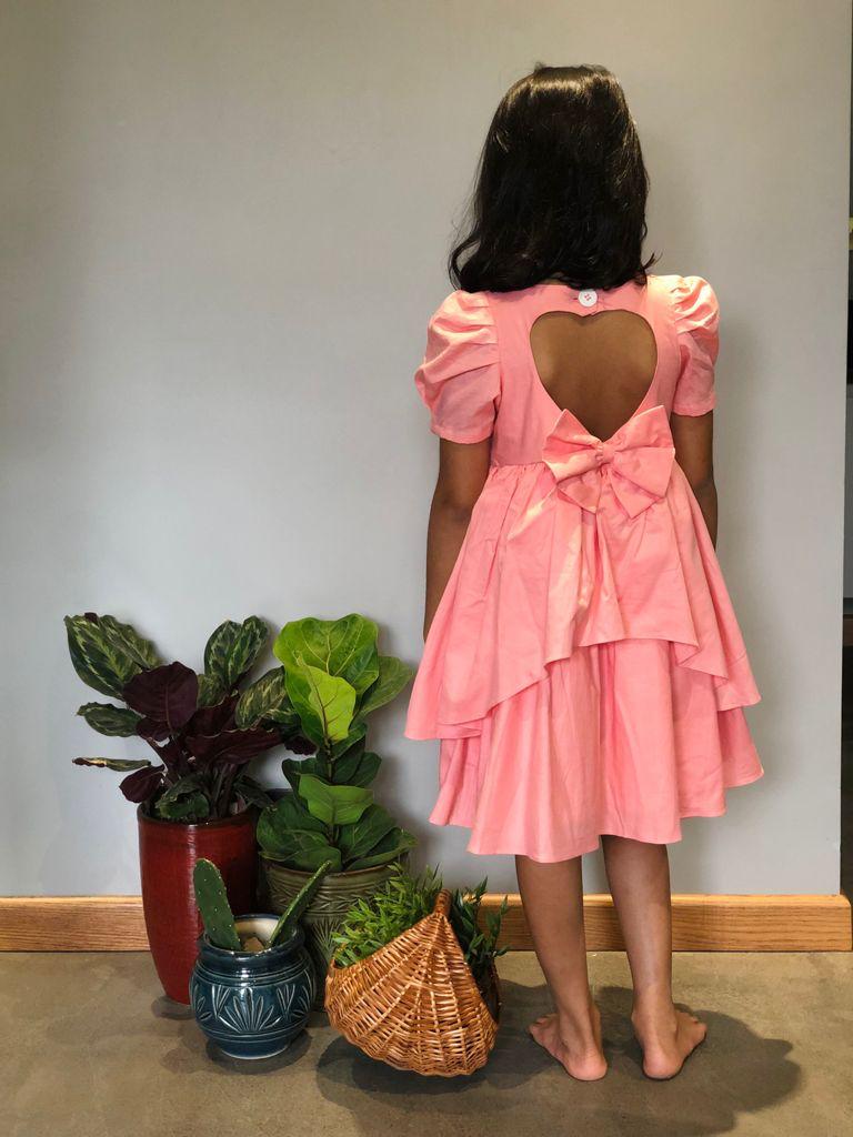 ArthLife Peach Ice Cream Embroidered Dress - Distacart