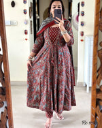 Thumbnail for Pramukh Fab Maroon Kurta Set With Designer Pent With Block Print Dupatta Kurta Set - Distacart