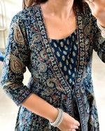 Thumbnail for Pramukh Fab Blue Kurta Set With Designer Pent With Block Print Dupatta Kurta Set - Distacart
