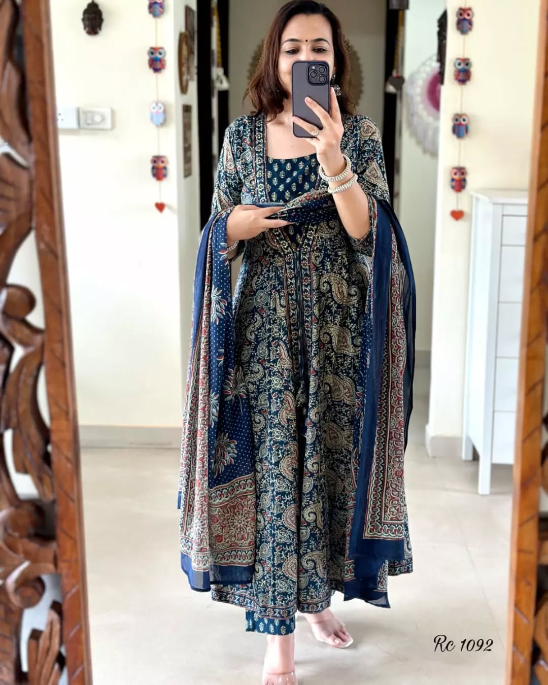 Pramukh Fab Blue Kurta Set With Designer Pent With Block Print Dupatta Kurta Set - Distacart
