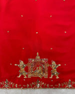 Thumbnail for Pramukh Fab Red Color Creep Silk Kurta Lehenga Set