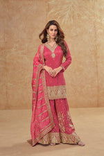 Thumbnail for Pramukh Fab Pink Color Cosmos Silk Kurta Set