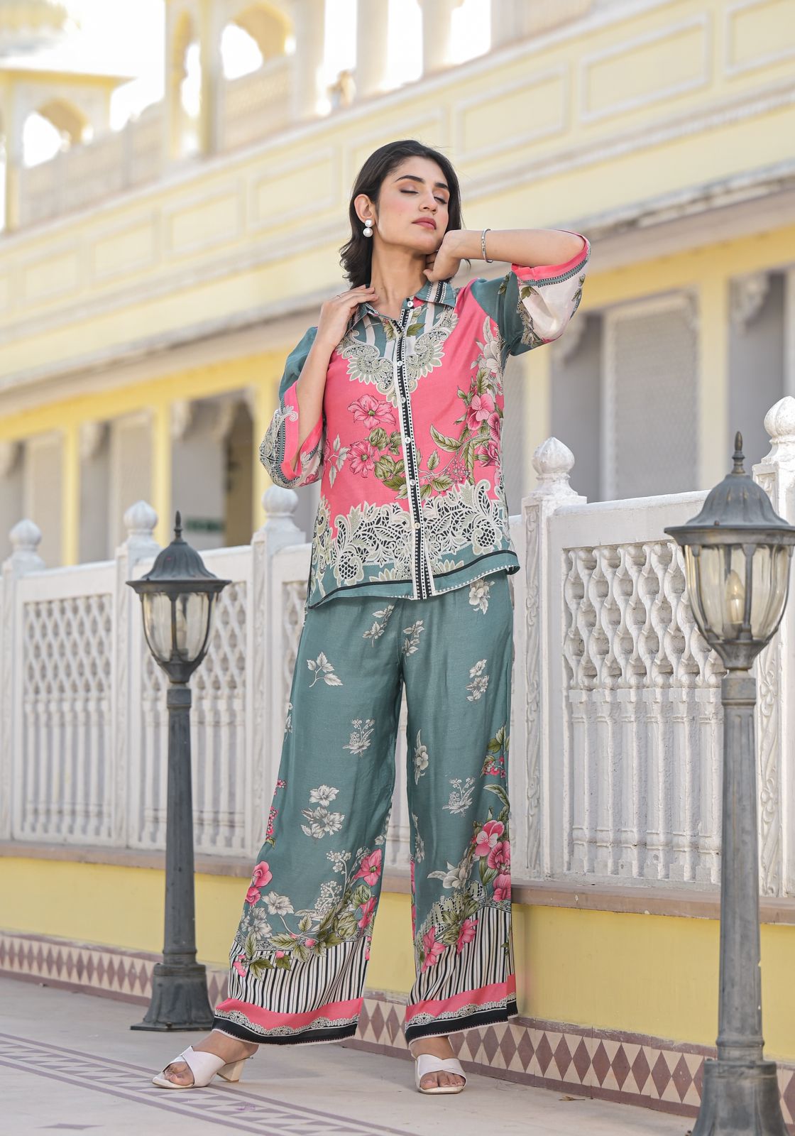 Printed Pure Muslin Co-Ords Set Luxury Premium, Multicolor - Hiral Fashion - Distacart