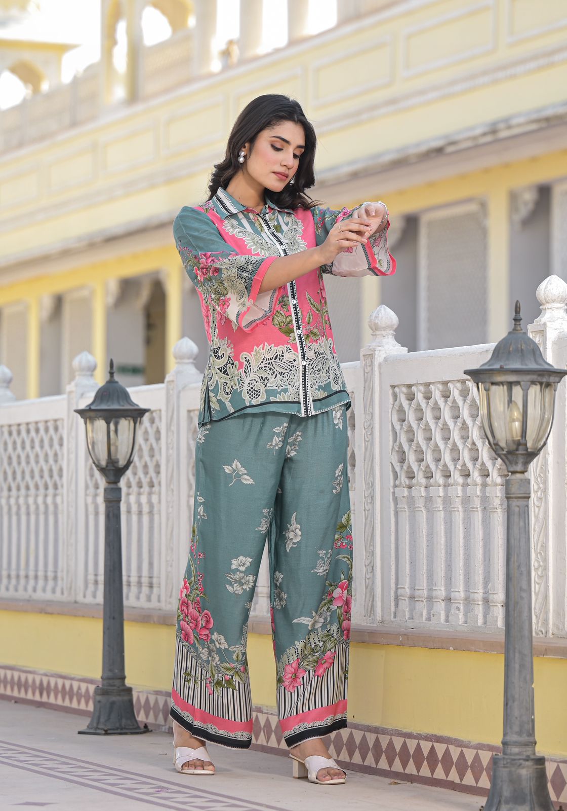 Printed Pure Muslin Co-Ords Set Luxury Premium, Multicolor - Hiral Fashion - Distacart