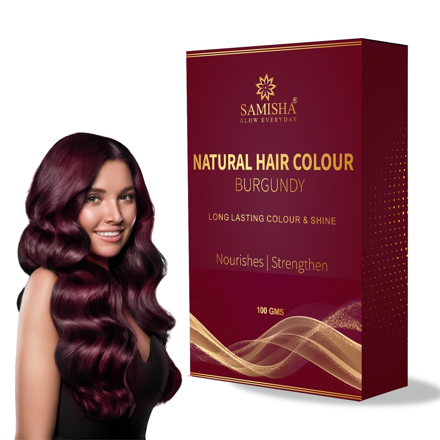 Samisha Burgundy Hair Colour Powder – Original & Organic Reddish Brown - Distacart