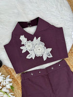Thumbnail for Evanik Brown Pure Khadi Cotton With Patch Work Kids Summer Co-Ord Set - Dista