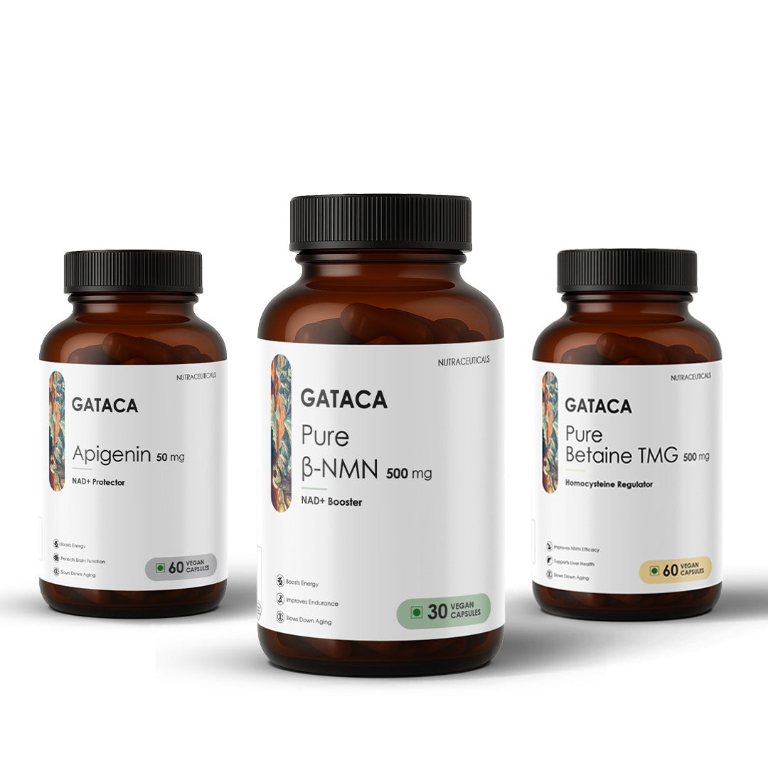 GATACA The Scale Stack (Pure β-NMN 500 mg, Apigenin 50 mg, Pure Betaine TMG 500 mg) - Distacart