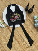 Thumbnail for Evanik Black Premium Pure Cotton Fabric With Hand Work Kids Co-Ord Set - Dista