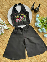 Thumbnail for Evanik Black Premium Pure Cotton Fabric With Hand Work Kids Co-Ord Set - Dista