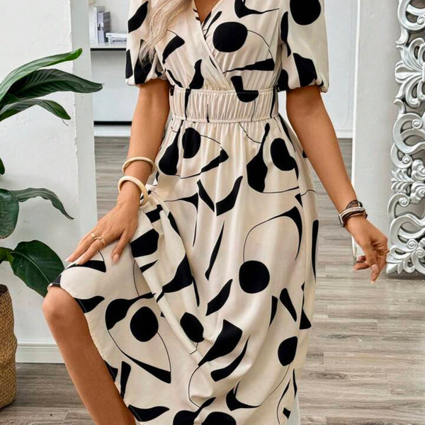 Pimu Style Short Sleeve Dress - White