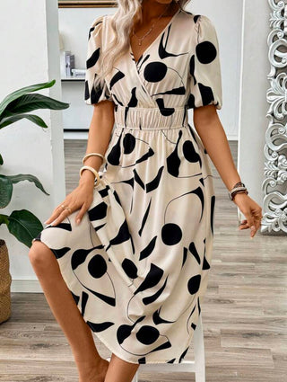 Pimu Style Short Sleeve Dress - White