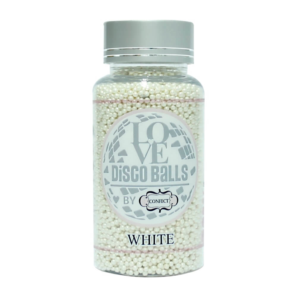 white disco balls sprinkles 2 mm 120g