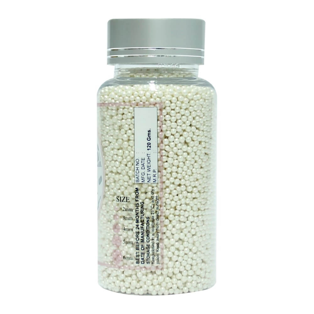white disco balls sprinkles 2 mm 120g